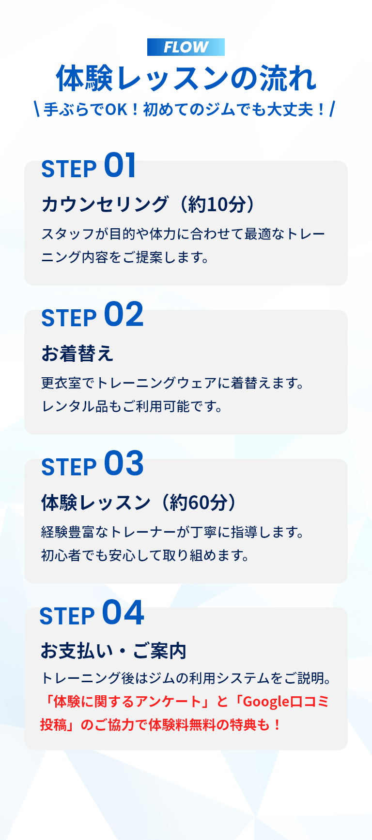 体験レッスンの流れ